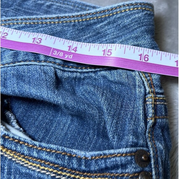 Aeropostale Capri Blue Jeans Womens Size 11/12 Denim Embroidered Pocket Summer - Picture 8 of 15
